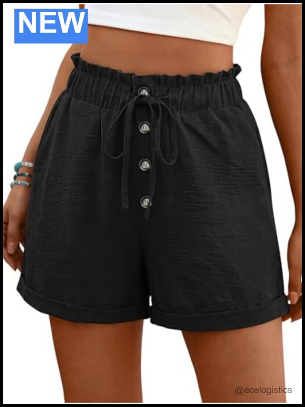 High Waisted Elastic Drawstring Wide Leg Lounge Shorts